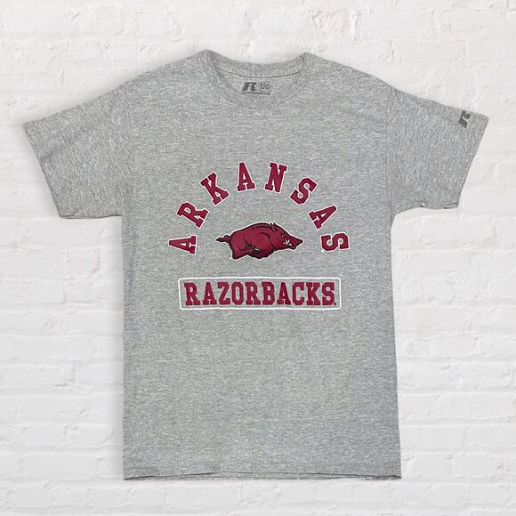 Russell Athletic Tops - Russell Athletics University of Arkansas Razorbacks T Shirt Adult S Grey NCAA
